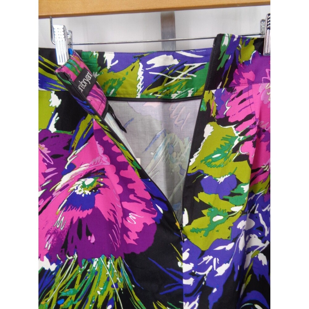 Lane Bryant Floral Skirt Plus Size 22 Black Pink Purple New - Picture 7 of 10